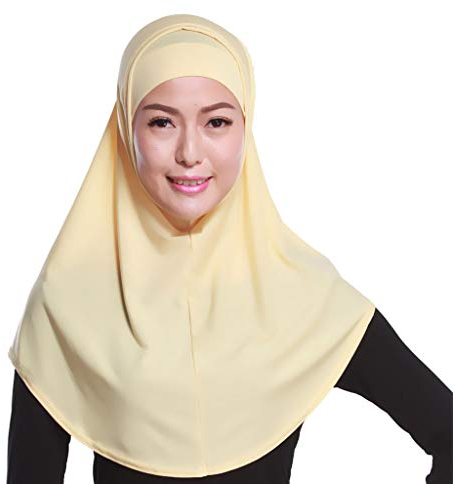 Kopftücher für Damen, 2 Stück, einfarbig, Amira, Jersey, muslimisch, Hijab, Stretch, Kopftuch mit Schlauchinnenseite, Unterschal, Kappe, Kapuze