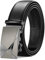 TANGCHAO Ceinture Hommes Réglable à Cliquet Boucle Automatique Ceinture en Cuir pour Homme 35mm de Large Noir 135CM