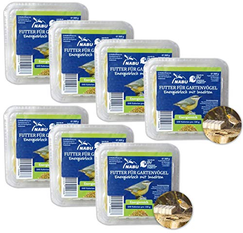 CJ Wildlife Energieblock mit Insekten für Wildvögel, Sparpack 7 x 300 g