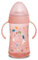 Suavinex, Vaso Aprendizaje Bebé con Boquilla de Silicona Suave y Asas, Biberón con Asas Second, con Sistema Anticólico y Tapa Protectora, 270 ml, para Bébés +4 Meses, Apto Lavavajillas, Rosa