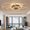 A.1.Coo LED Deckenleuchte Wohnzimmerlampe Ring Design Metall Deckenlampe Mit Fernbedienung Dimmbar Acryl Deckenbeleuchtung Kinderzimmer Lampe Esszimmer Schlafzimmerlampe Bad Flur,Braun,6 Ringe