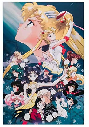Anime-Poster Sailor Moon 5, Leinwandposter, Schlafzimmer, Dekoration, Sport, Landschaft, Büro, Raumdekoration, Geschenk, 30 x 45 cm, ohne Rahmen