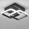 Ceiling Light Modern 22W LED Cool White 6000K Acrylic Square for Hallway Office Bedroom Kitchen Living Room (Black)