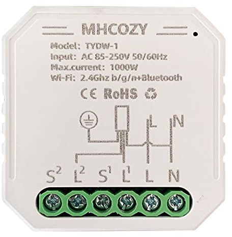 MHCOZY Smart WiFi Smart Rollladenschalter Relaismodul, Tuya Smart Life App Fernbedienung,prozentuale Timerfunktion,kompatibel mit Alexa Google Home