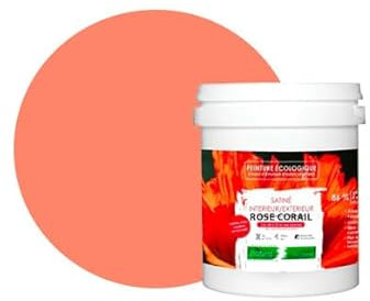 BOX DECO COULEURS Peinture naturelle écologique intérieur extérieur aspect satin Natura - 1L, Rose Corail