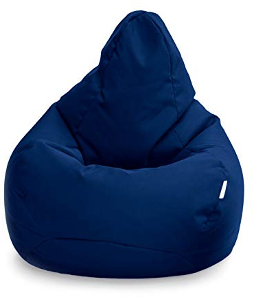 Loft 25 Sitzsack Sitzkissen mit Füllung | Gaming sitzsäcke 80 x 75 cm Indoor & Outdoor Beanbag | Geeignet für Kinder Innen- & Außenbereich Kinderzimmer Wohnzimmer | Wetterfest (Navy, Sitzsack)