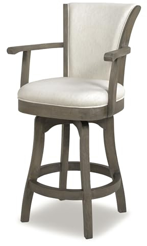 Jennifer Taylor Home Williams Barhocker, drehbar, 68,6 cm, natürliches weißes Leinen