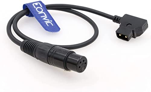Eonvic Câble d'alimentation pour appareil photo Sony F55/F5 Venice Panasonic GH4-YAGH DSLR Caméscope D-Tap mâle vers XLR femelle 4 broches (câble droit 25 cm)