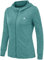 donhobo Women's Running Jackets with Thumb Hole,Long Sleeve Gym Sport Zip Up Hoodie Top Breathable Quick-Dry Tops with Zip Side Pocket Light Green S