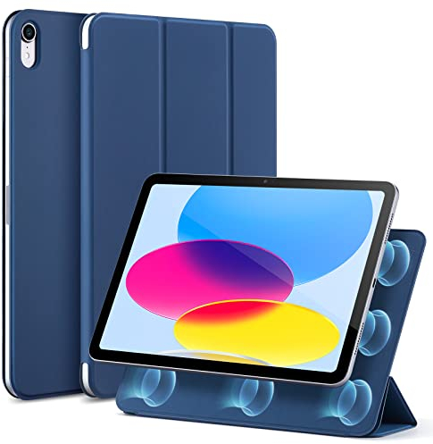 ESR for iPad 10th Generation Case, Rebound Magnetic Case, Convenient Magnetic Attachment, Two-Way Trifold Stand, Lightweight Protection, Auto Sleep/Wake, Silky-Smooth Cover, Navy Blue