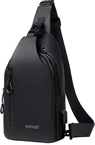 A-QMZL Zaino Monospalla Uomo, Crossbody Bag (Nero)