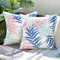 MIULEE Outdoor Kissenbezug Wasserdicht Kissen Wasserfest Dekorative Kissenbezüge Blattmuster Sofakissen Zierkissen Dekokissen für Garten Sofa Couch Wohnzimmer Schlafzimmer 2er Set 45x45 cm Blau Rosa