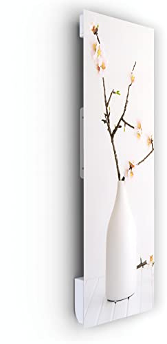 ILO-Radiateur Électrique Soufflant Mural- Rayonnant- +38 Décors- Extra Plat- 1750w- Pour pièce de 27m2 -Orientation Vert.-Éco, Silencieux- Fabrication France- Déco florale