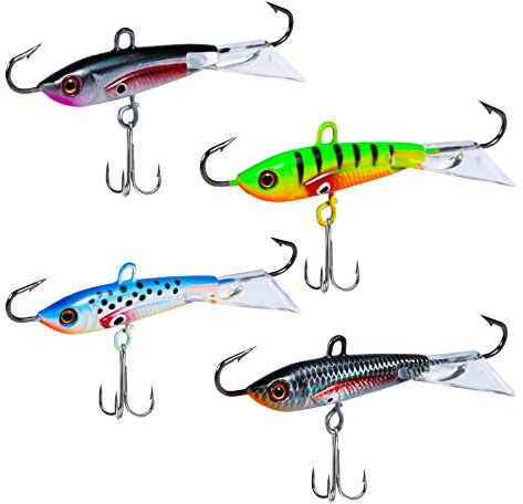 4pcs Fishing Jig Hooks, Winter Fishing Baits with Sharp Hooks Ice Fishing Lures Bass Fishing Lures Fishing Gear Fishing Gifts