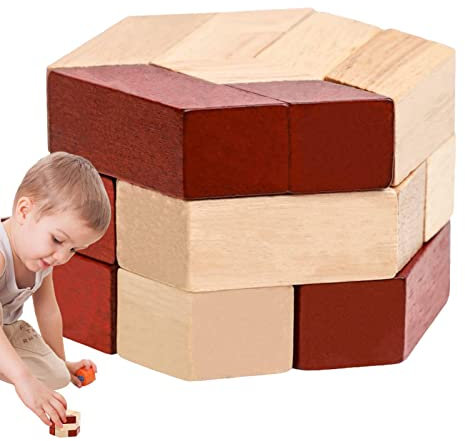 Stronrive Sechseck Holzpuzzle | Puzzle-Set mit Tangram-Formen für Kleinkinder | Montessori Vorschule Lernen Frühes Lernspielzeug Geschenk für Jungen und Mädchen 3 4 5 6 Jahre