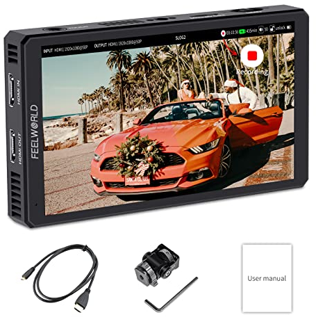 FEELWORLD CUT6 6-inch USB2.0 Recorder monitor DSLR Camera Field Monitor with Touch Screen HDMI Loop-out LUT FHD IPS 4K HDMI 1920x1080