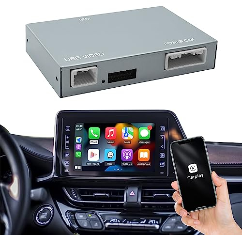 CARabc Wireless Carplay Retrofit Kit Decoder for Toyota Auris/CHR/Avensis/RAV4/Avensis/Yaris/Verso 2014-2019, Support Android Auto, Navigation, Mirroring, Firmware Upgrade