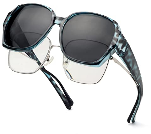 Face Shadow Polarisierte Überzieh Sonnenbrille Damen, Überbrille Sonnenbrille für Brillenträger, UV-Schutz Ultra Leicht Fit-Over Brille