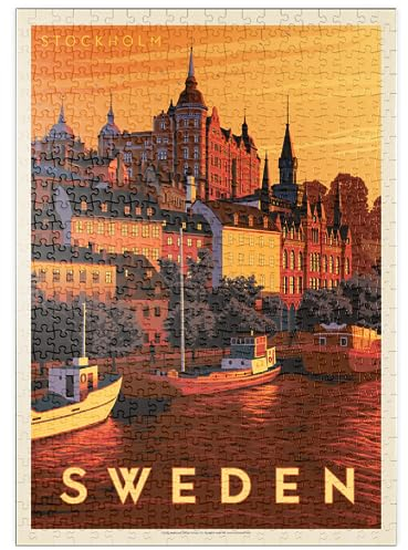 MyPuzzle Schweden: Stockholm, Vintage Poster - Premium 500 Teile Puzzle - MyPuzzle Sonderkollektion von Anderson Design Group