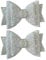White Beautiful Glitter Hair Bows Clips Slides Grips for Woman Girls Handmade 3.5 inch - 2 Pack