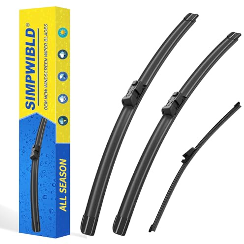 Scheibenwischer vorne + Heckwischerblätter 3 Scheibenwischer für Volkswagen Tiguan 2007-2017 OEM Qualität Original Style (61.0 cm + 53.3 cm + 33.0 cm 3 Stück)