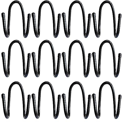 12 Stück Kettenglieder-Zaunhaken, Zaunhaken zum Aufhängen von Poolstangen, Netzen, Bürsten, Skimmer, Vakuumschläuchen, Laubrechen usw., Haken für Kettengliederzaun, Kettengliederzaunaufhänger, Schwarz