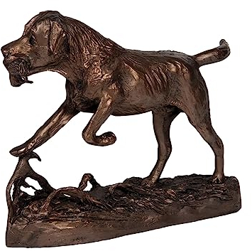 Brillibrum Design Hundefigur Deko Kunst Skulptur aus Kunstharz mit Bronzepulver Handmade Moderne Skulpturen (Variante 7)