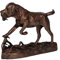 Brillibrum Design Hundefigur Deko Kunst Skulptur aus Kunstharz mit Bronzepulver Handmade Moderne Skulpturen (Variante 7)