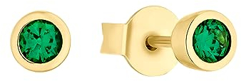 s.Oliver Ohrstecker 925 Sterling Silber Damen Ohrschmuck, mit Zirkonia synth., 0,4 cm, Gold, Kommt in Schmuck Geschenk Box, 2036877