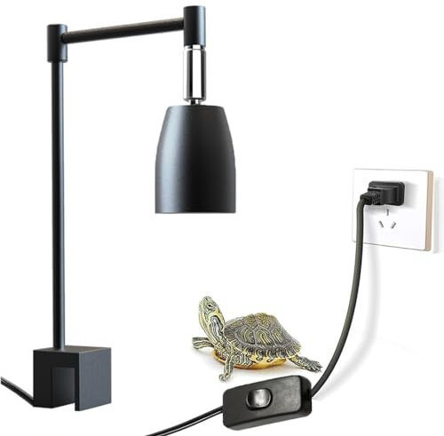 QeeHeng] Supporto Lampada Rettili Regolabile 360° in Metallo per UVA/UVB e Calore - per Terrario e Acquario Tartarughe