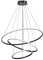 minifair LED Hängelampe Schwarz, dimmbare Acryl-3-Ring-Pendelleuchte, moderne Kücheninsel-Tischleuchte, Esszimmer, Wohnzimmer, Schlafzimmer, Eingangsbereich, hängend, 40+60+80 cm, 82 W