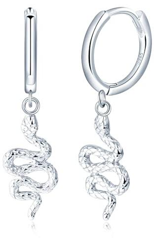 VIKILEE 925 Sterling Silber Damen Ohrringe Engelsaugen Schlange Kreuze Stern und Mond Ohrringe Geeignet für Freunde Freundinnen Hypoallergen (Kleinere Größe)