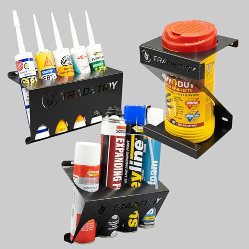 Tradetidy TT-STSCWH Silicone Tube/Spray Can/Wipes Holder Triple Pack (Black)