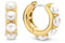 Damen-Creolen mit Perlen in Mailand aus 925er-Silber, Perle Sterling Silber