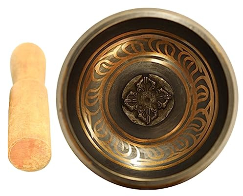 3 juegos de cuencos de meditación Cuenco de sonido tibetano Meditación Zen Gong Accesorios de latón Yoga Canto Meditación Cuenco de música Cuenco Zen Cuenco de canto de Buda Suministro de budismo C