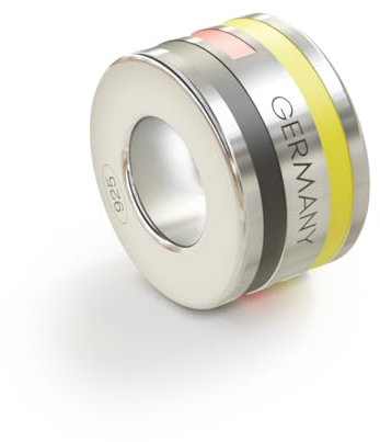 WearTravelers Reise Charm mit Ländernamen und Nationalflagge Farben - Kompatibel mit allen Marken - 925 Sterling Silber Charm für Armbänder und Ketten Geschenkidee für den Reisenden (Germany)