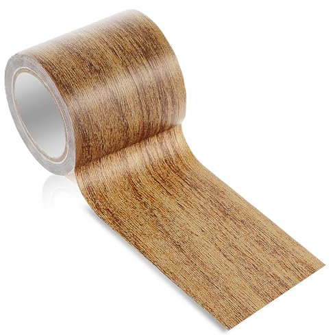 Wood Grain Repair Tape Brown Wood Effect Duct Tape 2.2 Inch x 15ft Self Adhesive Wood Grain Repair Tape Simulated Wood Patch Tape Wood Markers Furniture Repair for Floors Doors Tables Chairs