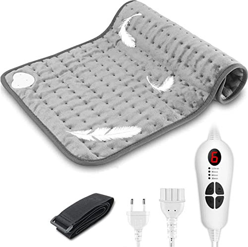 Mefine Elektrisches Heizkissen mit Abschaltautomatik, 30x60cm Wärmekissen Elektrisch, Heizkissen für Rücken Nacken Schulter Bauch, 4 Timer,6 Temperaturstufen,Maschinenwaschbar