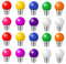 HUAMu Ampoule LED Couleur B22 2W équivalente 20W 200LM B22 Grosse culot à vis Ampoule Guirlande Couleur LED Ampoules Multicolore pour Maison Bar Fête Décoration d'ambiance - Lot de 24 (Multi-colored)
