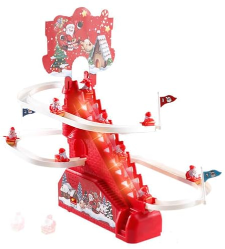Roller Coaster Toy, Playful Santa Race Game, Go Racer Track Toy, Roller Coaster Playset, Musical Roller Coaster Track, Musical and Interactive Elements Easy Assembly and Setup for Children