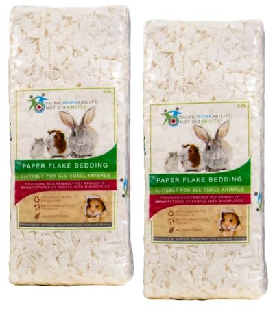 Norfolk Industries Paper Flake Bedding 2 x 900g (5.8ltr) Bale | Safe, Dust-Free, Small Animal Bedding, Rabbits, Guinea Pigs, Hamsters, Mice, Rats, Chinchillas, Degus
