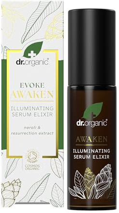 Dr Organic Evoke Awaken Illuminating Serum Elixir, Hydrate Skin, Day Serum for Glowing Complexion, with Neroli & Resurrection Extract, Certified Organic, 30ml