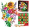 RICOKJRDE Adventskalender 2024 Für Kinder, Erwachsene Und Jugendliche, 24-Tage-Adventskalender, Blumenstrauß-Baustein-Weihnachts-Countdown-Kalender, Kunstblumen-Baustein-Spielzeugset (Sunflower)
