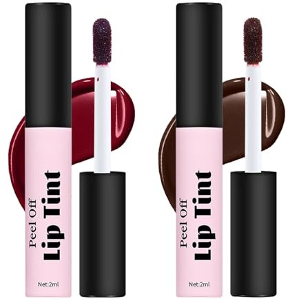 Asheyya 2 Pcs Lip Tint Stain Peel off and Reveal, Matte Finish, Waterproof, Non Stick Cup, Anti Fading