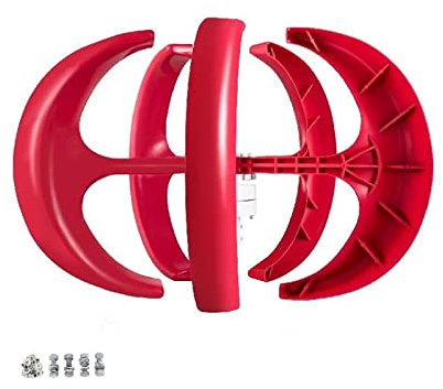 Generatore eolico 12V/400W, generatore eolico a forma di lanterna, rigeneratore eolico senza palo for uso domestico, barca/marino e lampioni a vento solare ibrido(400W external)