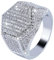 Kioxiuin Hip-Hop-Hip-Hop-Ring mit vollem Zirkon eingelegtem Ice Out, sechseckiger Ring – Bling-Zirkonia-Modeschmuck für Männer und Frauen