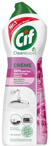 Cif Crème Scheuermilch Reiniger Frühlingsblüte, 8er Pack (8er Pack (8 x 750ml))