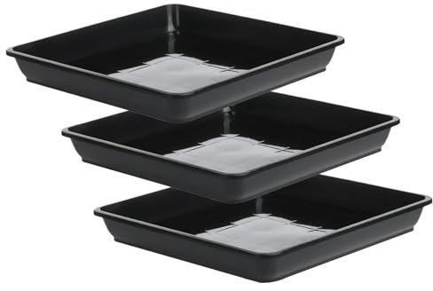 3 piattini quadrati per piante, 30 x 30 cm, vassoio raccogli acqua per esterni e interni, per catturare l'acqua per piante in vaso, fioriere e piatti