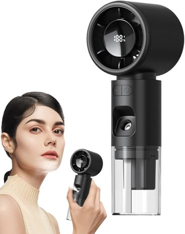 Misting Fan | Handventilator mit Sprühnebel, Mini-Kühlwerkzeug mit Digitalanzeige, Sprühfunktion für Reisen, Camping, Zuhause, Damen und Herren