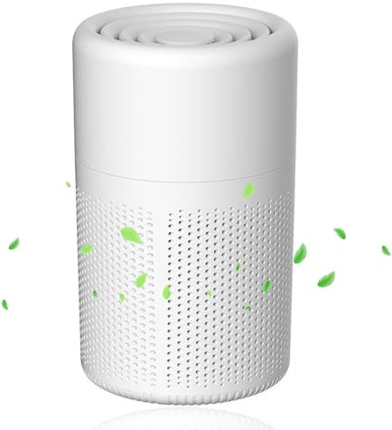 Purificador de Aire con Filtro HEPA, Purificador de aire Para alérgicos, Air Purifier con Aromaterapia, Elimina de Alergia Polen Olor y Caspa de Mascota, humo, Blanco